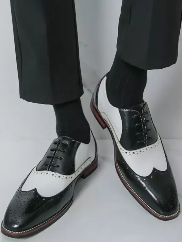 Chaussures Oxford pour hommes bout rond lacets décontractées