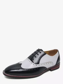 Chaussures Oxford pour hommes bout rond lacets décontractées