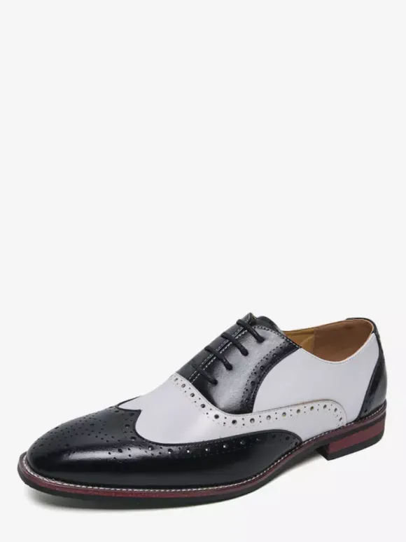 Chaussures Oxford pour hommes bout rond lacets décontractées