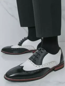 Chaussures Oxford pour hommes bout rond lacets décontractées