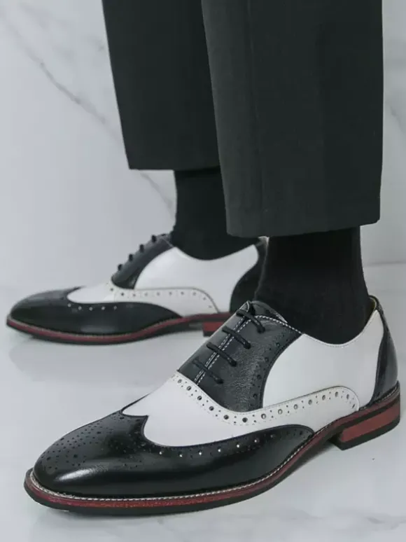 Chaussures Oxford pour hommes bout rond lacets décontractées