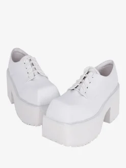 chaussures épaisses gothiques Lolita noires en cuir PU à bout rond Lolita