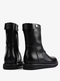 Chaussures Pour Hommes En Cuir De Vachette Chic Bottes Noires Boucle