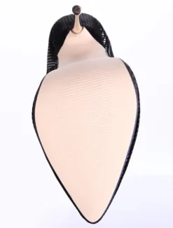Chaussures à talon haut noires en Synthétique verni avec boucle
