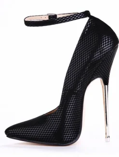 Chaussures à talon haut noires en Synthétique verni avec boucle