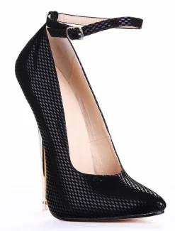 Chaussures à talon haut noires en Synthétique verni avec boucle