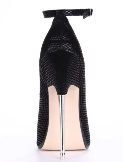 Chaussures à talon haut noires en Synthétique verni avec boucle