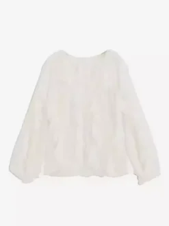 Chemise bordeaux pour femme col V manches longues boutons et volants style décontracté