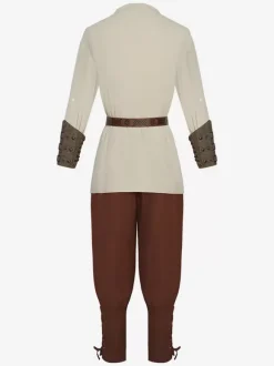 Chemise De Pirate Médiévale Pantalon À Bretelles À La Cheville Halloween Rétro Scène De Cosplay
