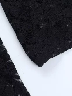 Chemise en dentelle transparente pour femme - Cardigan cintré à col V style gothique - Top idéal pour une soirée printanière 2026