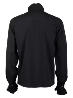 Chemise blanche rétro steampunk pour homme manches longues col montant style victorien/renaissance poète poux