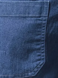 Chemise Décontractée Manches Longues Hommes Couleur Unie Coupe Cintrée En Denim