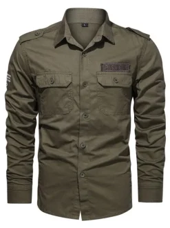 Chemise décontractée pour hommes Col rabattu Chic Hunter Green Chemises pour hommes