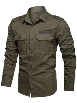 Chemise décontractée pour hommes Col rabattu Chic Hunter Green Chemises pour hommes