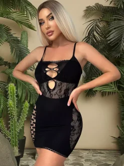 Chemise de nuit pour femme robe fourreau blanche en nylon extensible sans bretelles mini-robe lingerie sans bretelles en maille stretch décolletée