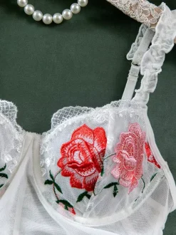 Chemise femme blanche plissée à imprimé floral lingerie mini robe