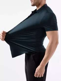 Chemise élastique anti-rides pour homme chemise à manches courtes pour homme