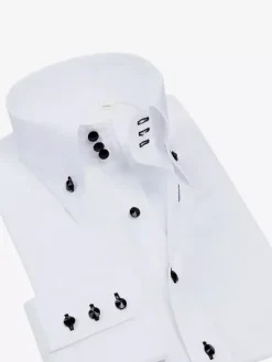 Chemise à manches longues pour homme coupe slim élastique bouton cristal style business décontracté