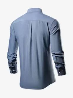 Chemises À Manches Longues Homme Grande Taille Mariage Boutonnée Coupe Cintré