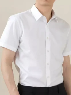 Chemises d'été pour hommes coupe slim élastique décontractées à manches courtes