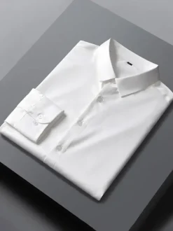 Chemises Habillées Chemises Homme Chemise Habillée Homme Classique Manches Longues Mariage Blanc Blanc