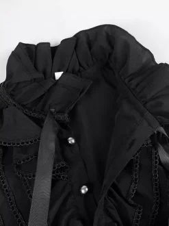 Chemises à volants pour hommes style Renaissance style steampunk gothique décontractées boutonnées manches longues
