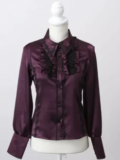 Chemisier gothique Lolita à volants et manches longues sous-culture petite mignon uniforme