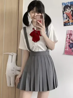 Chemisier Lolita blanc JK chemise Lolita blanche à manches courtes