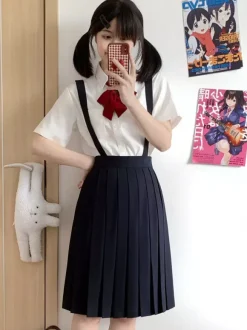 Chemisier Lolita blanc JK chemise Lolita blanche à manches courtes