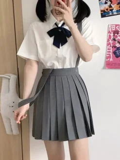 Chemisier Lolita blanc JK chemise Lolita blanche à manches courtes