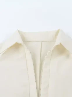 Chemisier péplum élégant et ajusté pour femme - Blouse vintage à manches cloche et taille nouée - Top chic Y2K pour un rendez-vous romantique au printemps 2026