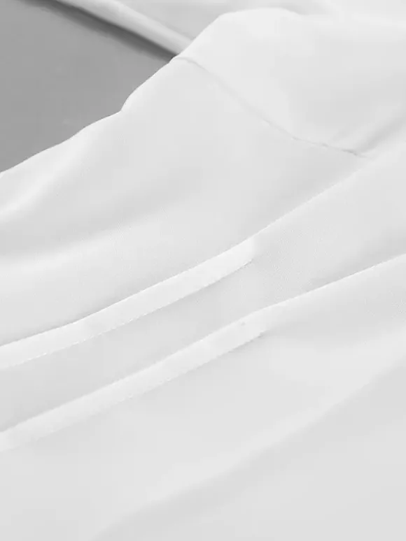 Chemisier péplum blanc élégant pour femme - Col V dos nu manches lanternes coupe ajustée - Idéal pour le printemps et le soir (2026)