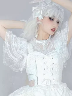 Chemisiers Gothiques Lolita Chemise Noire À Manches Courtes Volants En Dentelle Vintage