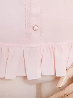Chemisiers Lolita doux Volants Dentelle Manches longues Haut Lolita rose Chemise Lolita