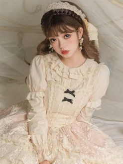 Chemisiers Lolita Gothiques Chemise À Manches Longues À Volants Haut Lolita Chemise Lolita Noire Vintage