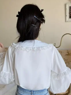 Chemisiers Lolita À Volants En Dentelle Top Lolita Chemise À Manches Longues