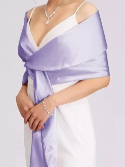 Châles argentés en satin pour mariage