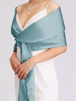 Châles argentés en satin pour mariage