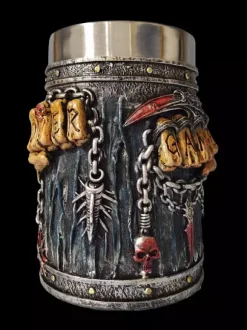 Chope à bière gothique en acier inoxydable avec tête de mort pour Halloween