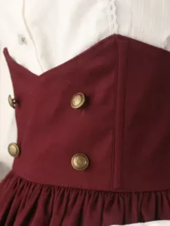 Classique Jupe Lolita Taille Haute Gothique En Coton Unicolore Avec N艙uds Déguisements