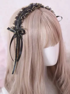 Coiffe classique Lolita Accessoire de Cheveux Lolita Noir Déguisements Halloween