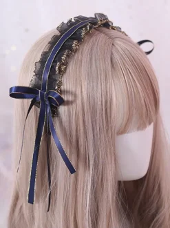 Coiffe classique Lolita Accessoire de Cheveux Lolita Noir Déguisements Halloween
