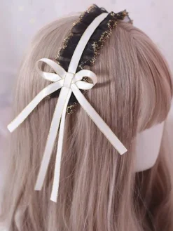 Coiffe classique Lolita Accessoire de Cheveux Lolita Noir Déguisements Halloween