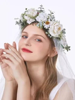 Coiffe de mariage en velours côtelé Accessoires pour cheveux de mariée