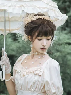 Coiffe noire Lolita Cathighness Headwear Bandeau Lolita