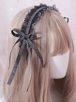 Coiffe classique Lolita Accessoire de Cheveux Lolita Noir Déguisements Halloween