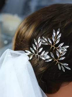 Coiffes Chapeaux de mariage Accessoires de cheveux de mariée strass