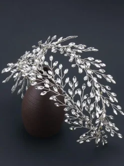 Coiffes Coiffures De Mariage Strass Accessoires De Cheveux En Métal Pour La Mariée