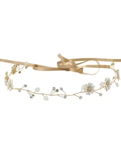 Coiffure de fille de fleur courronne Accessoires de cheveux de fille Courrones de fille or décoré des fleurs