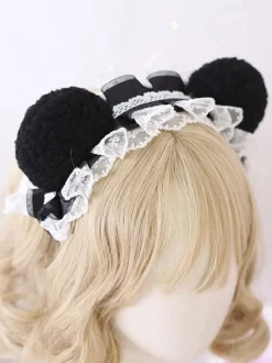 Coiffure Lolita douce dentelle rose fibre de polyester chapeaux dentelle accessoires de cheveux Lolita